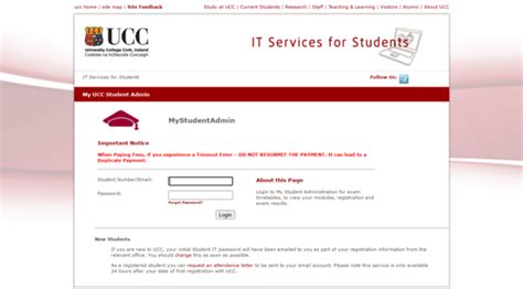 studentadmin UCC